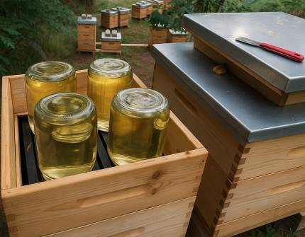 Obrázek Fütterung der Bienen mit Futterdeckeln (Durchsickerdeckeln)