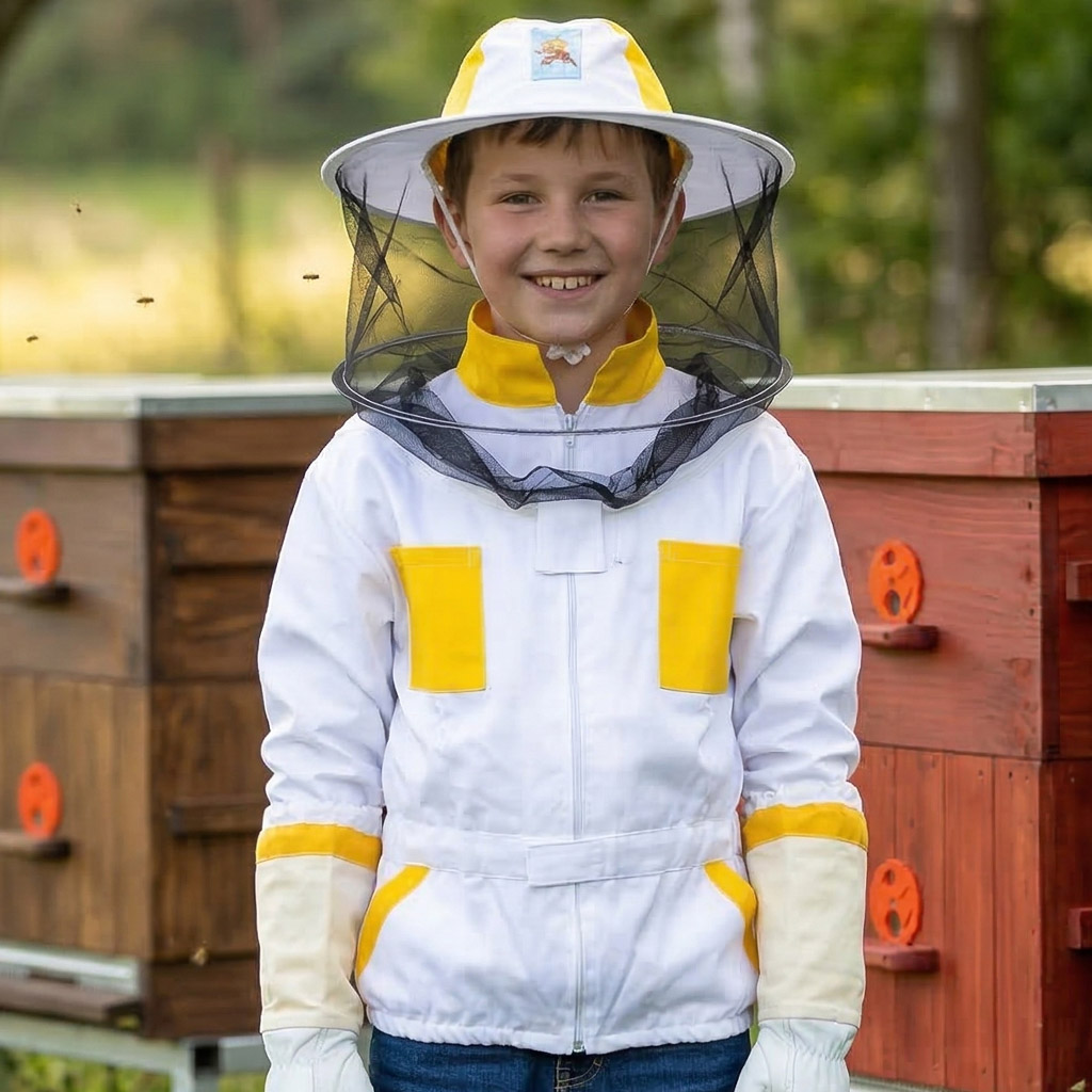Imkerjacke mit Imkerhut und Reißverschluss für Kinder - 104-164