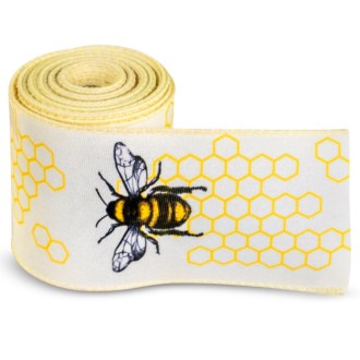 Geschenkband mit großem Bienenmotiv, 64 mm