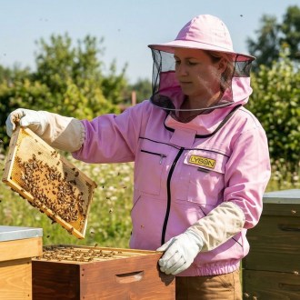 Imkerjacke mit Hut – lila – Lysoń, Größe: S–XXL