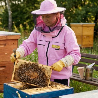 Imkerjacke mit Hut – lila – Lysoń, Größe: S–XXL