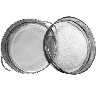 Sieb aus Edeldtahl doppelt flach 23 cm mit Griffen