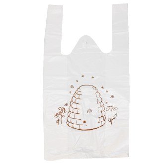 Plastiktaschen mit Griffen - mit Bienenstock - 22 x 38 cm - 200 Stk.