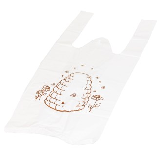 Plastiktaschen mit Griffen - mit Bienenstock - 22 x 38 cm - 200 Stk.