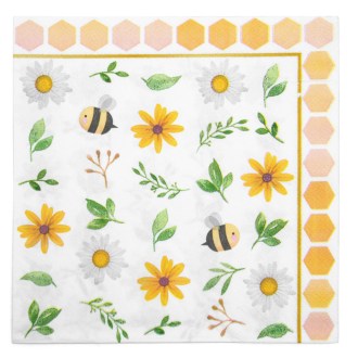 Papierservietten „Bienen und Blumen“ – 20 Stk.