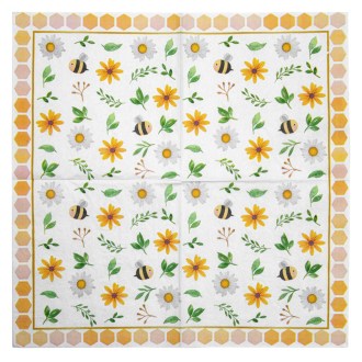 Papierservietten „Bienen und Blumen“ – 20 Stk.
