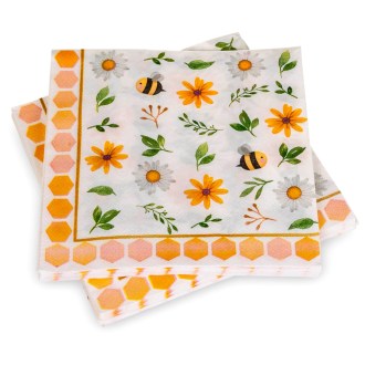 Papierservietten „Bienen und Blumen“ – 20 Stk.