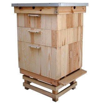 Dadant Blatt Bienenstock 1x300, 2x145 - Holz, isoliert, mit Rahmen - für 10 Rahmen