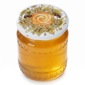 Deckel für Glas TO 82 - Bienen, Linde und Honig - HOJ1
