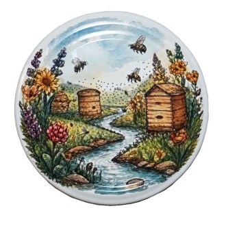 Deckel für Glas TO 82 - Bienenstöcke am Bach - HOJ2