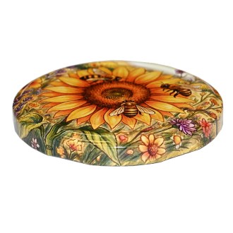Deckel für Glas TO 82 – Gemalte Sonnenblume 700 Stk. – ganze Karton – HOJ4