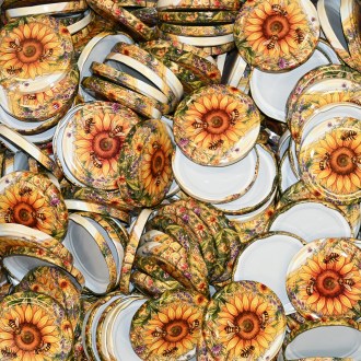 Deckel für Glas TO 82 – Gemalte Sonnenblume 700 Stk. – ganze Karton – HOJ4