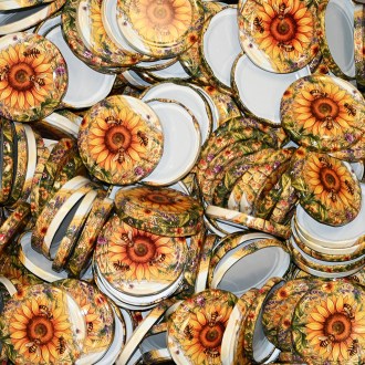 Deckel für Glas TO 82 – Gemalte Sonnenblume 700 Stk. – ganze Karton – HOJ4