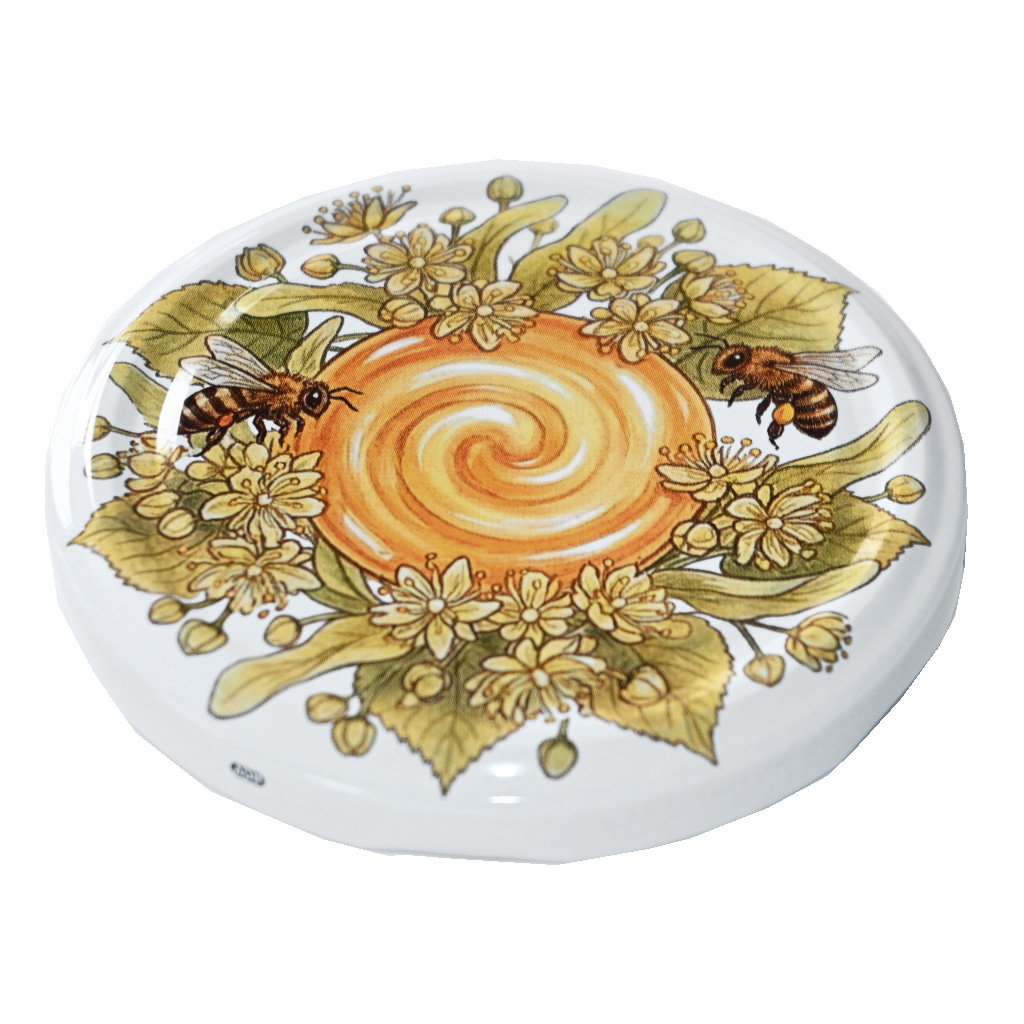 Deckel für Glas TO 82 - Bienen, Linde und Honig - HOJ1