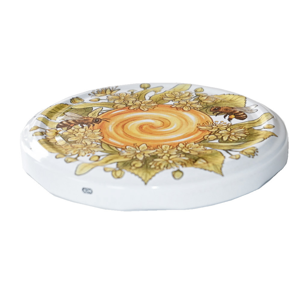 Deckel für Glas TO 82 - Bienen, Linde und Honig - HOJ1